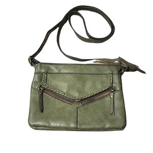 Small Olive green crossbody bag.